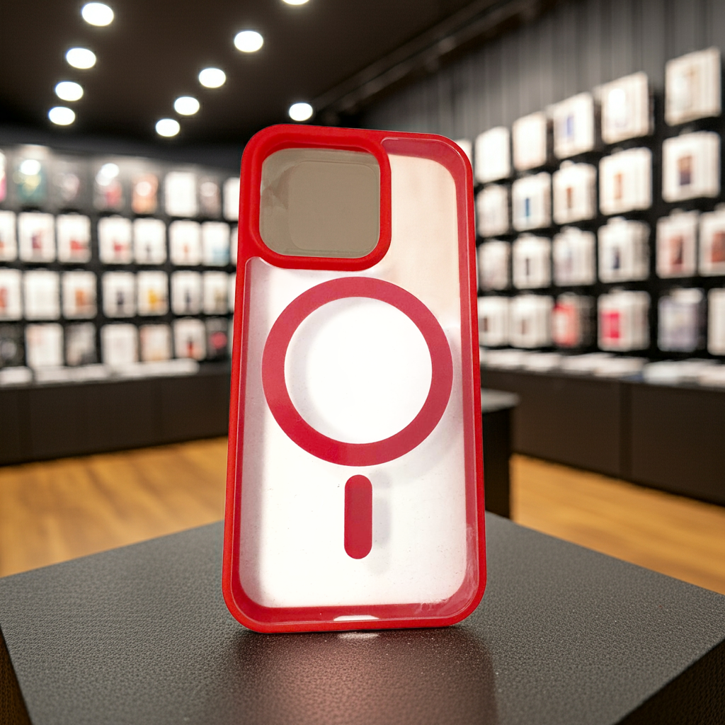 Cover trasparente magsafe Iphone 15 Pro- rosso - MOKO