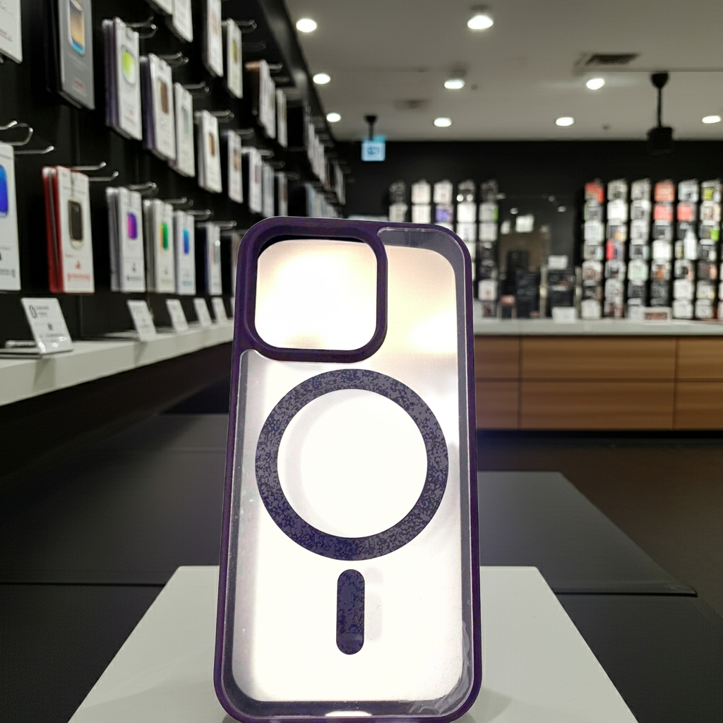 Cover trasparente magsafe Iphone 15 Pro- viola scuro - MOKO