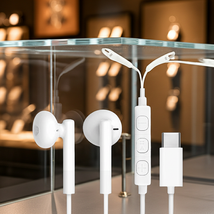 Auricolari Stereo USB-C Bianchi con Microfono | Moko®