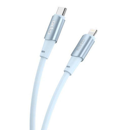 Cavo USB-C Lightning serie COLOR Blue con rivestimento in silicone azzurro