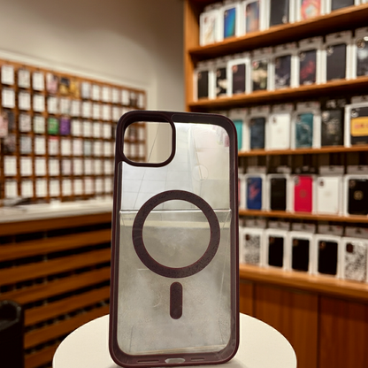 Cover trasparente magsafe Iphone 15 Plus-  borgogna - MOKO