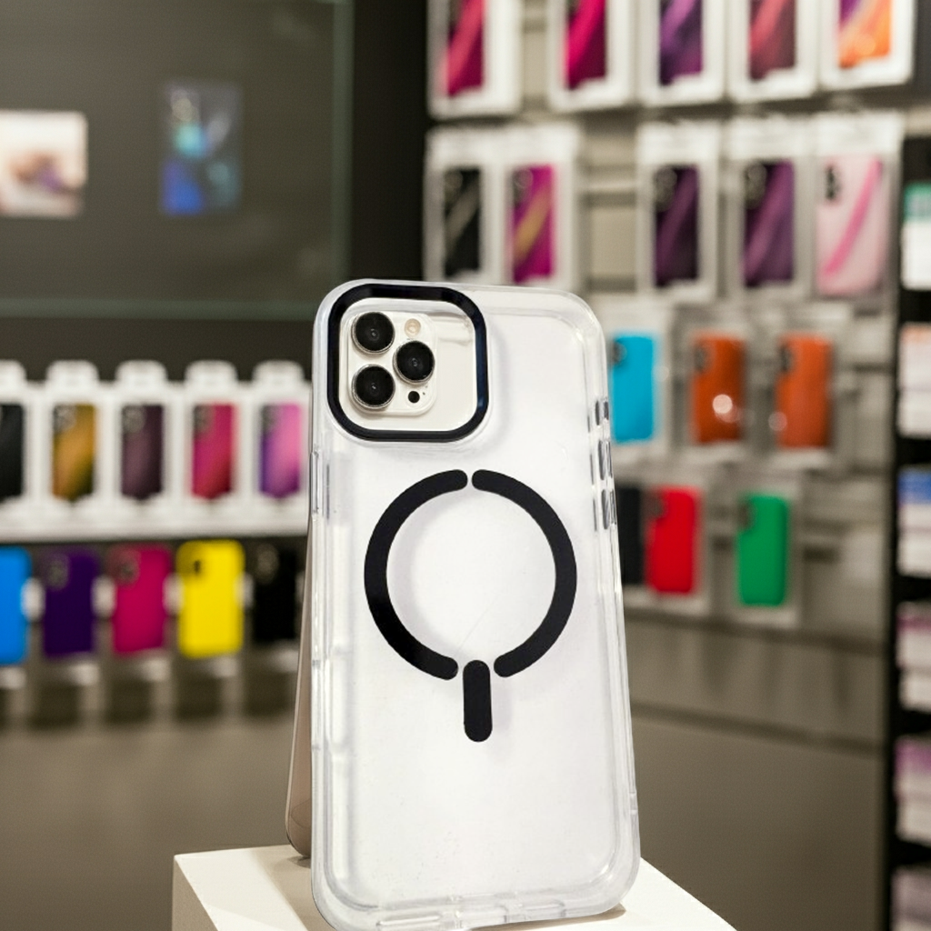 Cover trasparente iPhone 16 Pro Max MagSafe nera - MOKO