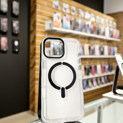 Cover trasparente iPhone 16 Pro Max MagSafe nera - MOKO