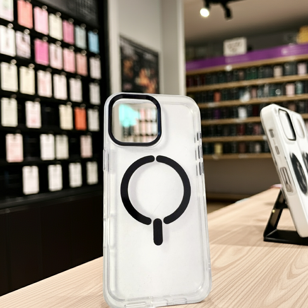 Cover trasparente iPhone 16 Pro Max MagSafe nera - MOKO