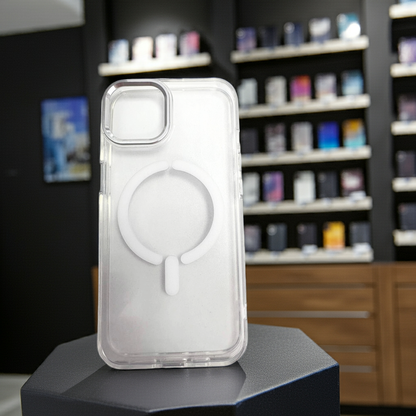 Cover trasparente MagSafe iPhone 13 14 Bianco - Compatibile e Resistente - MOKO