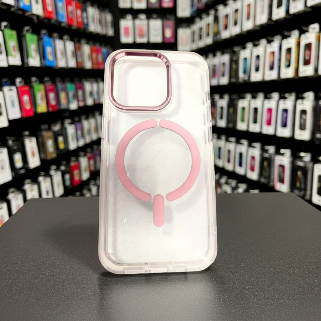 Cover trasparente magsafe Iphone 15 Pro- rosa - MOKO