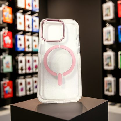 Cover trasparente magsafe Iphone 15 Pro- rosa - MOKO