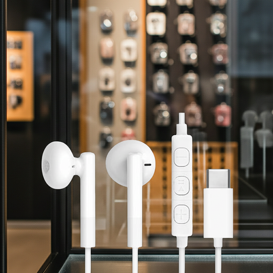Auricolari Stereo USB-C Bianchi con Microfono | Moko®