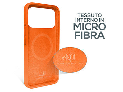 Cover Gommata MagSafe Liquid Case Arancione iPhone 17 Pro Max - tessuto interno microfibra