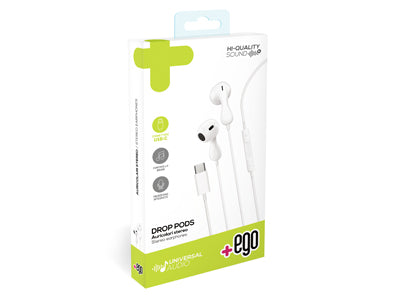 Auricolari Stereo USB-C Bianchi con Microfono | Moko®