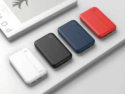 Power Bank slim Blu 5000 mAh - Caricatore Portatile Compatto - MOKO