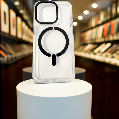 Cover Magsafe iPhone 15 Pro trasparente nera - MOKO