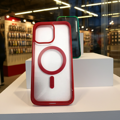 Cover trasparente iPhone 14 Pro Max MagSafe rossa - MOKO