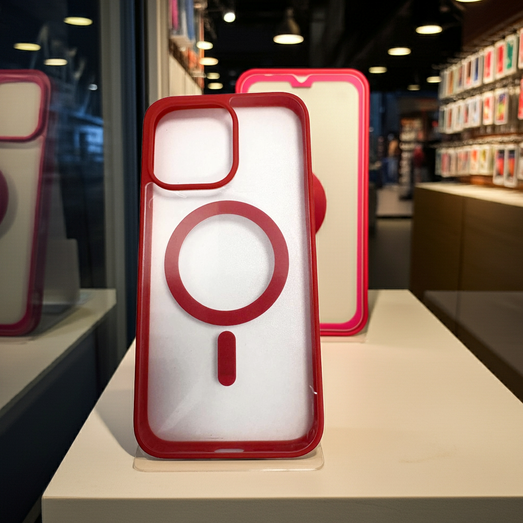 Cover trasparente iPhone 14 Pro Max MagSafe rossa - MOKO